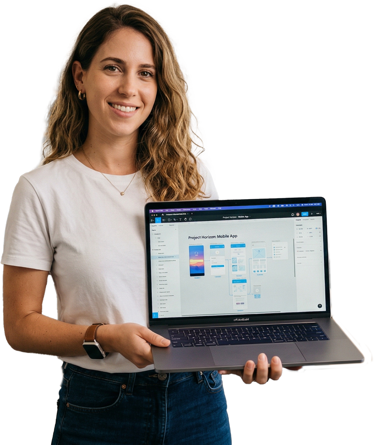 Female creator with a laptop